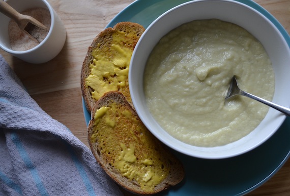 Cauliflower, Brie and Leek Soup - by Patchwork Cactus Blog