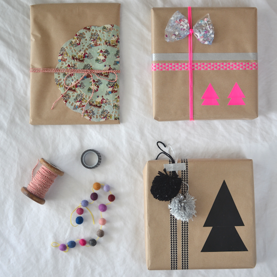 Brown Paper Wrapping - Three Ways | Beautiful giftwrapping by Patchwork Cactus