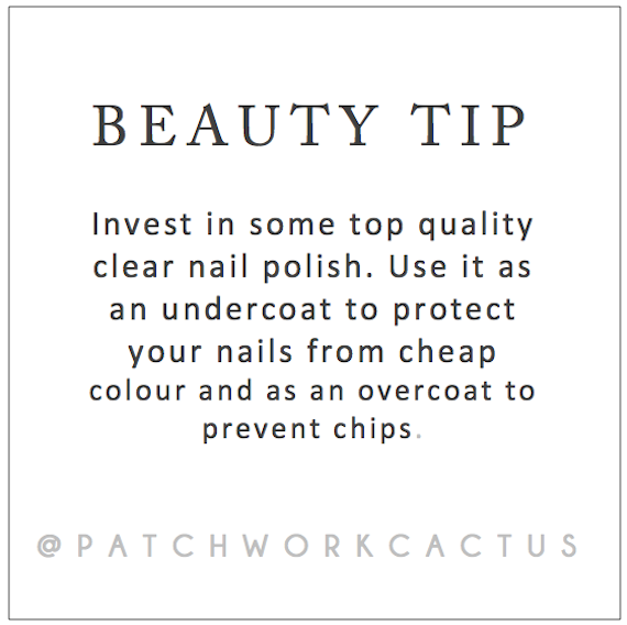 BEAUTY TIP BY PATCHWORK CACTUS blog - CLEAR NAILPOLISH