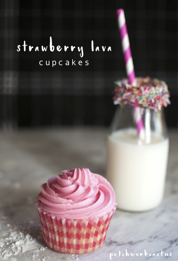 Strawberry lava Cupcakes Recipe - Patchwork Cactus Blog 