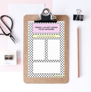 Free Printable Stationery - the anti goal list - Patchwork Cactus Blog