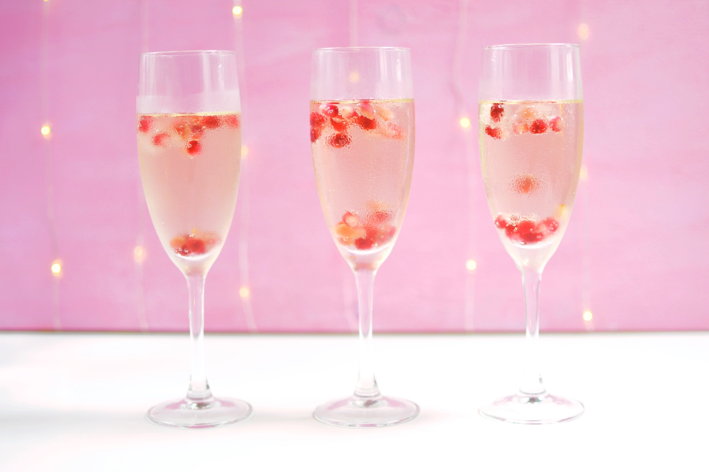 Champagne and pomegranate cocktail - by Patchwork Cactus Blog 